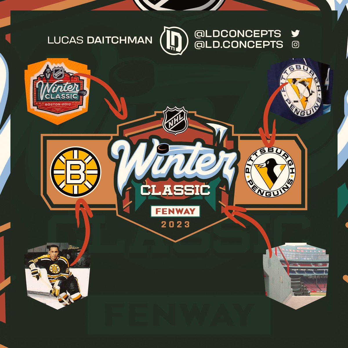 Bruins, Penguins Reveal Logos for 2023 Winter Classic at Fenway