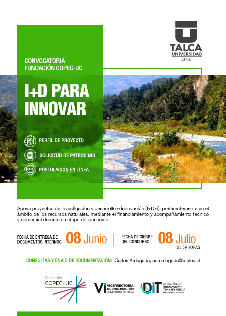 Te invitamos a postular en el concurso que apoya proyectos de investigación y desarrollo e innovación (I+D+i).

✅Financiamiento y acompañamiento técnico y comercial durante su etapa de ejecución

✅Plazo hasta el 8 de julio

Información y postulaciones
➡️ ow.ly/18g150Jc8bL