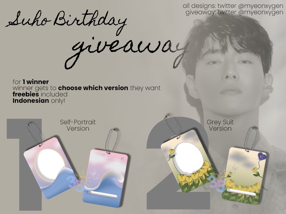 myeonxygen's tweet photo. [SUHO DAY SPECIAL GIVEAWAY]

untuk 1 pemenang

RULES:
1. public acc
2. RT &amp; Like tweet ini, lalu screenshot 
3. Reply bukti screenshot, foto suho favorit kalian, &amp; wish untuk suho
4. Gunakan hashtags berikut:
#ColorfulSuhoDay
#끝없이_다채로운_수호데이 

end: 23/05/2022 22:00 WIB https://t.co/Li0ne0GcQJ