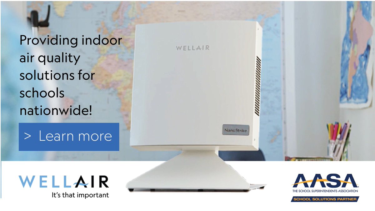 WellAirInc's tweet photo. WellAir is proud to partner with The School Superintendents Association @AASAHQ as a new School Solutions Partner! Learn about WellAir’s indoor air quality solutions for schools.
Visit https://t.co/4yh4E0F7rs.
#LovePublicEducation #edleaders #CleanAir #ItsThatImportant #iaq https://t.co/Rn8ik8u75q