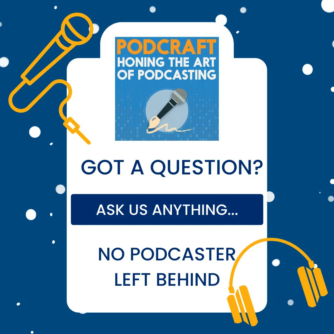 thepodcasthost's tweet photo. Got a question about #podcasting you really need answered?
Well you're in luck!
Get your questions answered on the next season of #PodCraft and get some free promotion in the process
No #podcaster left behind!
https://t.co/WMiSAs1Nua
#PodcastingCommunity #PodcastingTips https://t.co/bdAGtNNSWf