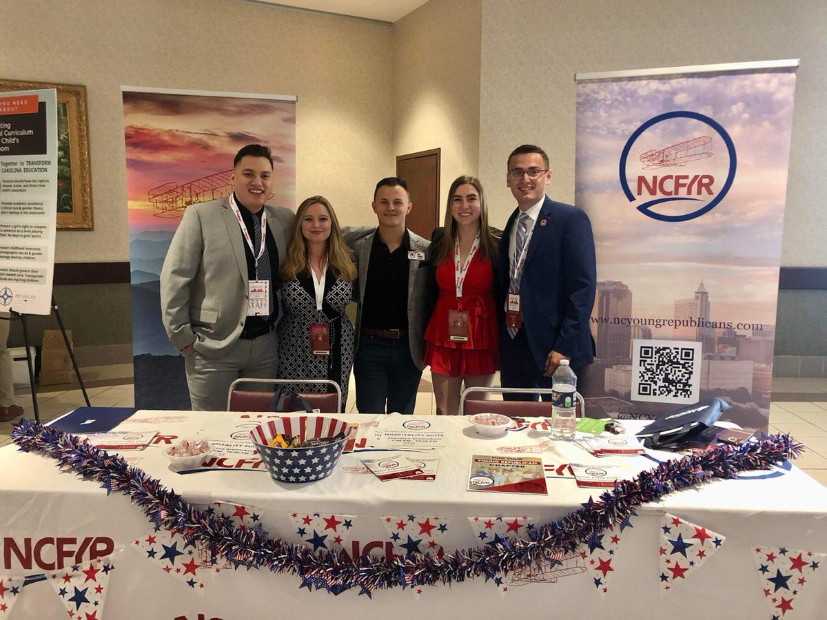 NCYoungGOP's tweet photo. If you are at the @NCGOP convention today stop by our table and learn how the YRs are making a difference across the state. #ncpol #ncfyr #YRNF https://t.co/M5otoyY0Mk