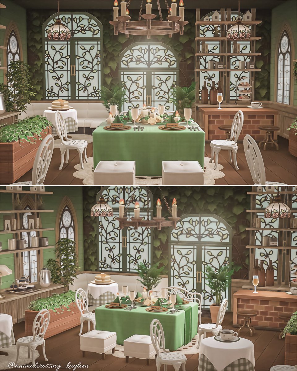 kayleens_coffee's tweet photo. The Garden Bistro 🌿🪴

If y’all haven’t seen these custom windows by @crossingSkirvey then you need to run! I knew I needed to create something with them the moment I saw it 😍🤎

#ACNH #NintendoSwitch #AnimalCrossing https://t.co/dXrgOIcmIT