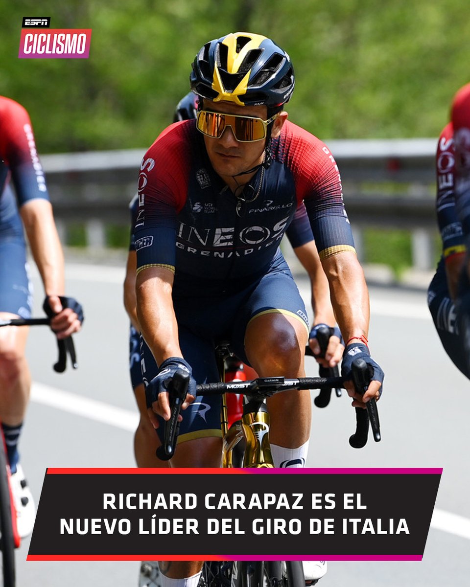 ESPNCiclismo's tweet photo. ¡¡ABRÁN PASO QUE LLEGÓ LA LOCOMOTORA!! Richard #Carapaz obtuvo el tercer puesto en la Etapa 14 y es el nuevo líder del #GiroDItalia. 🚂🇪🇨

@RichardCarapazM

#ESPNCiclismo https://t.co/oCretXqfxu