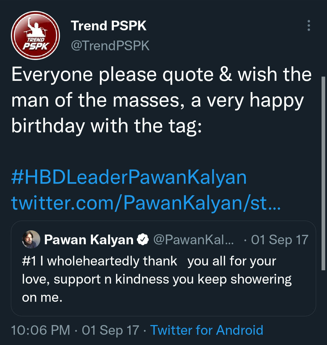 TrendPSPK's tweet photo. No one matters to us the most than people who stand by @PawanKalyan and support @JanaSenaParty. https://t.co/87t0Pzr0za