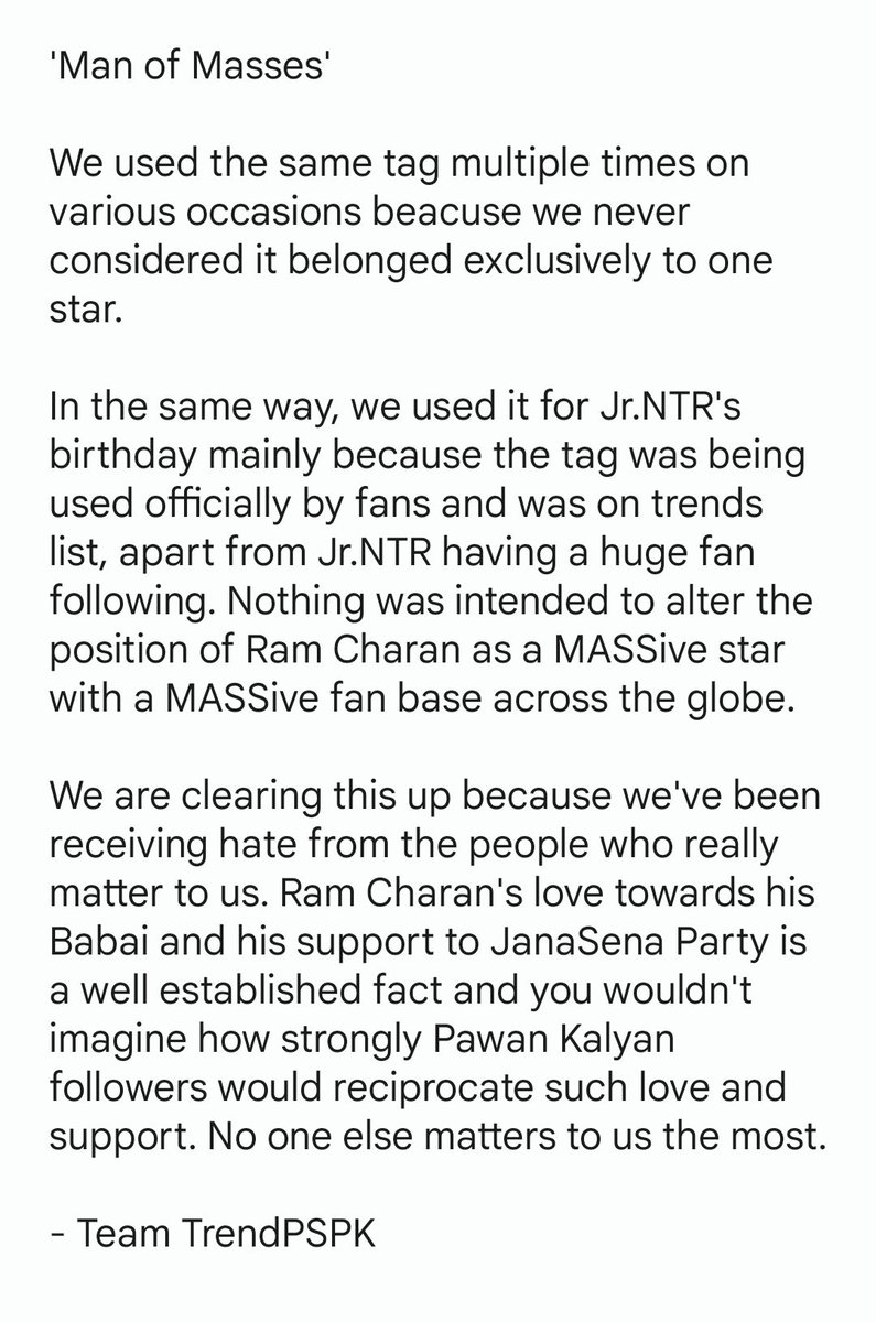 TrendPSPK's tweet photo. No one matters to us the most than people who stand by @PawanKalyan and support @JanaSenaParty. https://t.co/87t0Pzr0za