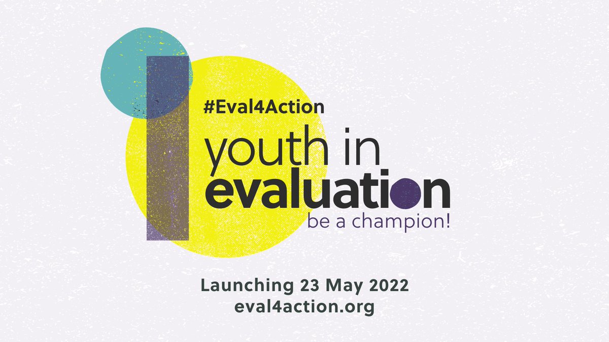 Launching on 23 May, Youth in Evaluation manifesto is a public declaration to act for real &amp; meaningful engagement of youth &amp; young evaluators in evaluation
 
Join the celebration &amp; adopt the manifesto!
Get the details➡️eval4action.org/youth-in-evalu…
 
#GlobalGoals #Eval4Action