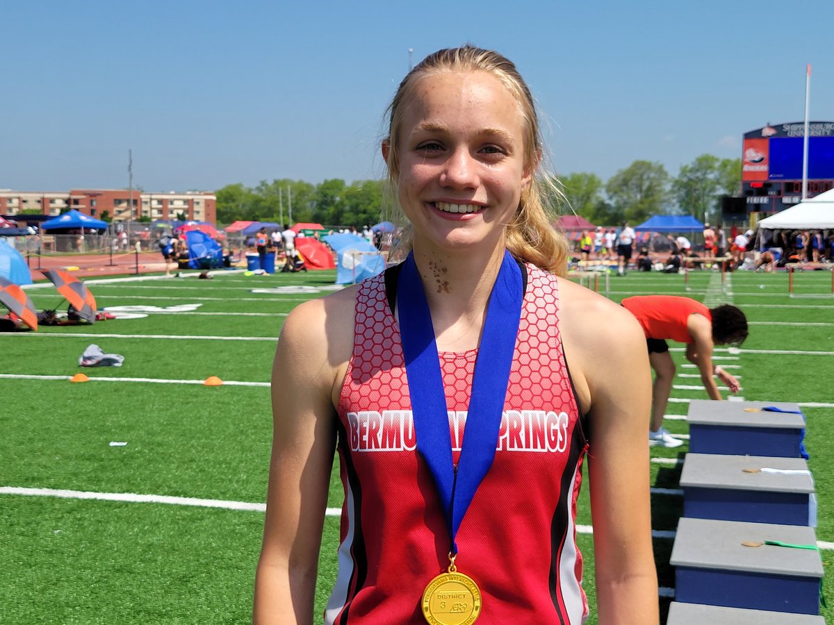 PIAA District III M&amp;T Bank track and field girls 2A champions  pole vault  Lilyana Carlson Bermudian Springs