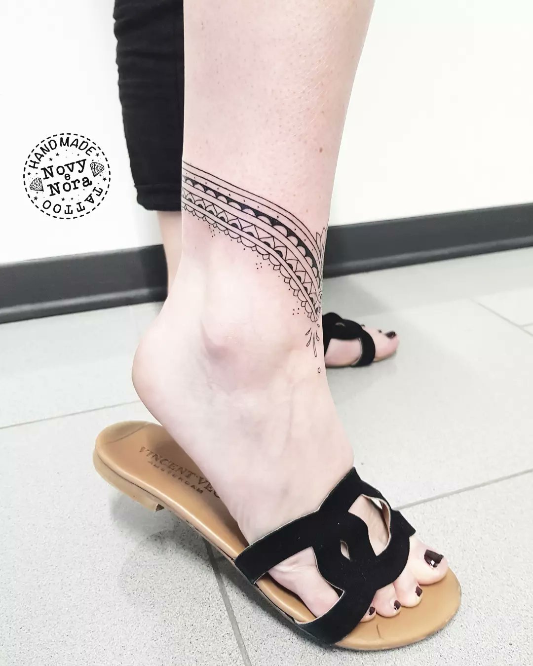 Ankle bracelet with the initials of... - Rowena's Tattoo Art | Facebook