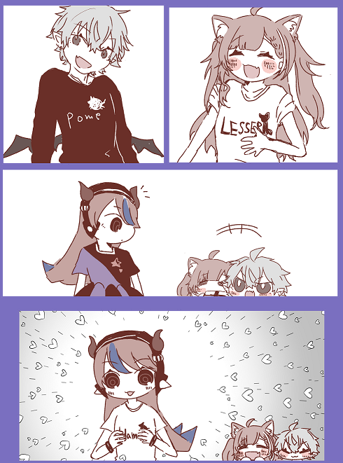 葛葉とぷてちとsellyとTシャツと 