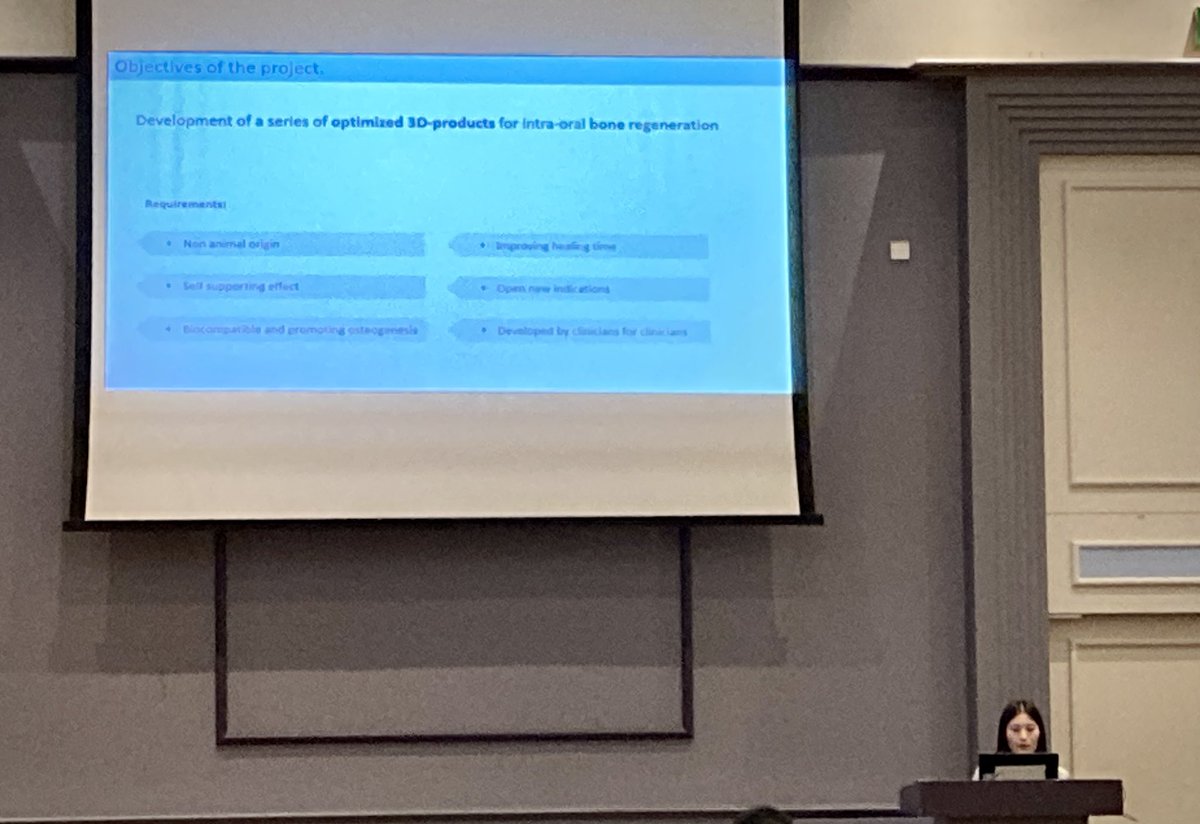 TissueEngDublin's tweet photo. Bingbing Liang gave a great talk on ‘Model-based design of 3D-printed calcium-phosphate based biomaterials for dental applications’ @bini_2022 today! https://t.co/RtpPw3utbv