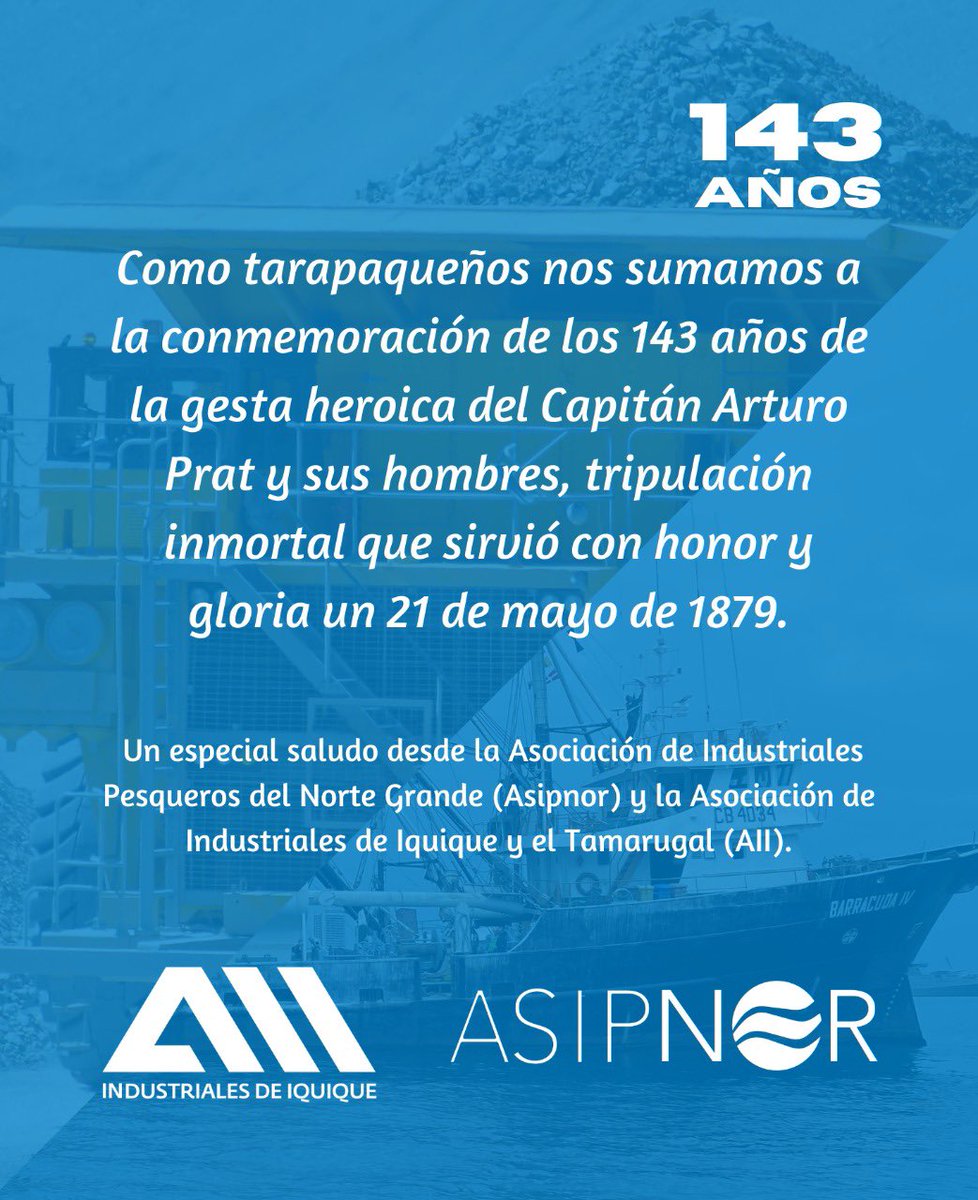 asipnor's tweet photo. En el aniversario número 143 del #CombateNavaldeIquique enviamos un afectuoso saludo a la @Armada_IVZN #Iquique https://t.co/8GmaP1J3xy