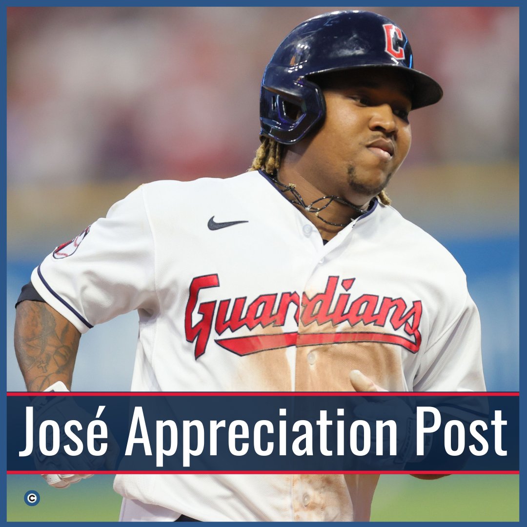 clevelanddotcom's tweet photo. The man wanted to stay in Cleveland, no matter the cost. Now, he's lighting it up for the Guardians, leading Major League Baseball in RBIs. Show your appreciation for José Ramírez! https://t.co/IHD8m8PB6m https://t.co/FGeTDjCUFG