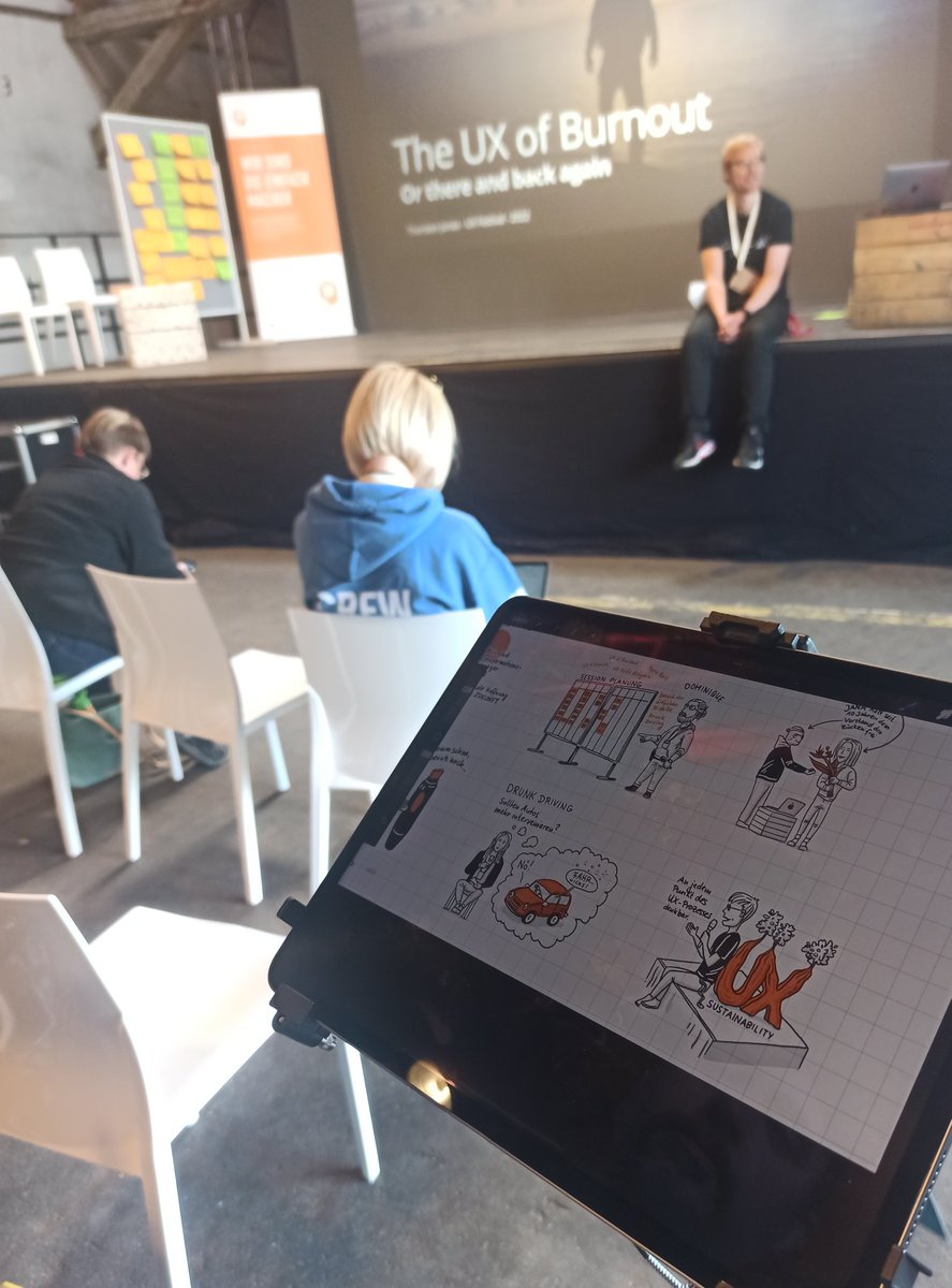 GERMAN UPA (@germanupa) on Twitter photo Auf der Hauptbühne geht es jetzt mit dem Thema UX Burnout weiter. @mostuebing begleitet währenddessen unsere Veranstaltung mit seinen #sketchnotes
#gUXfestival #UX #Usability #festival #workshop #barcamp #erfurt #uxburnout #graphicrecording Auf der Hauptbühne geht es jetzt mit dem Thema UX Burnout weiter. @mostuebing begleitet währenddessen unsere Veranstaltung mit seinen #sketchnotes
#gUXfestival #UX #Usability #festival #workshop #barcamp #erfurt #uxburnout #graphicrecording