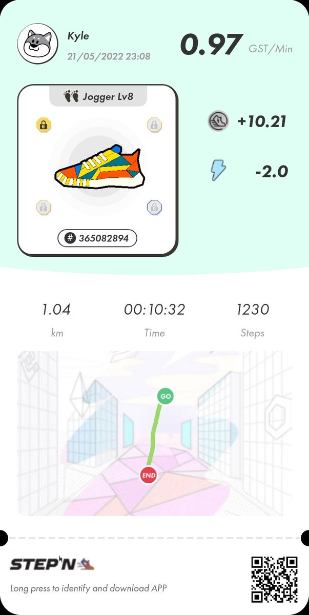 Another feel good day, always feeling refreshed after jogging 🕺
#STEPN