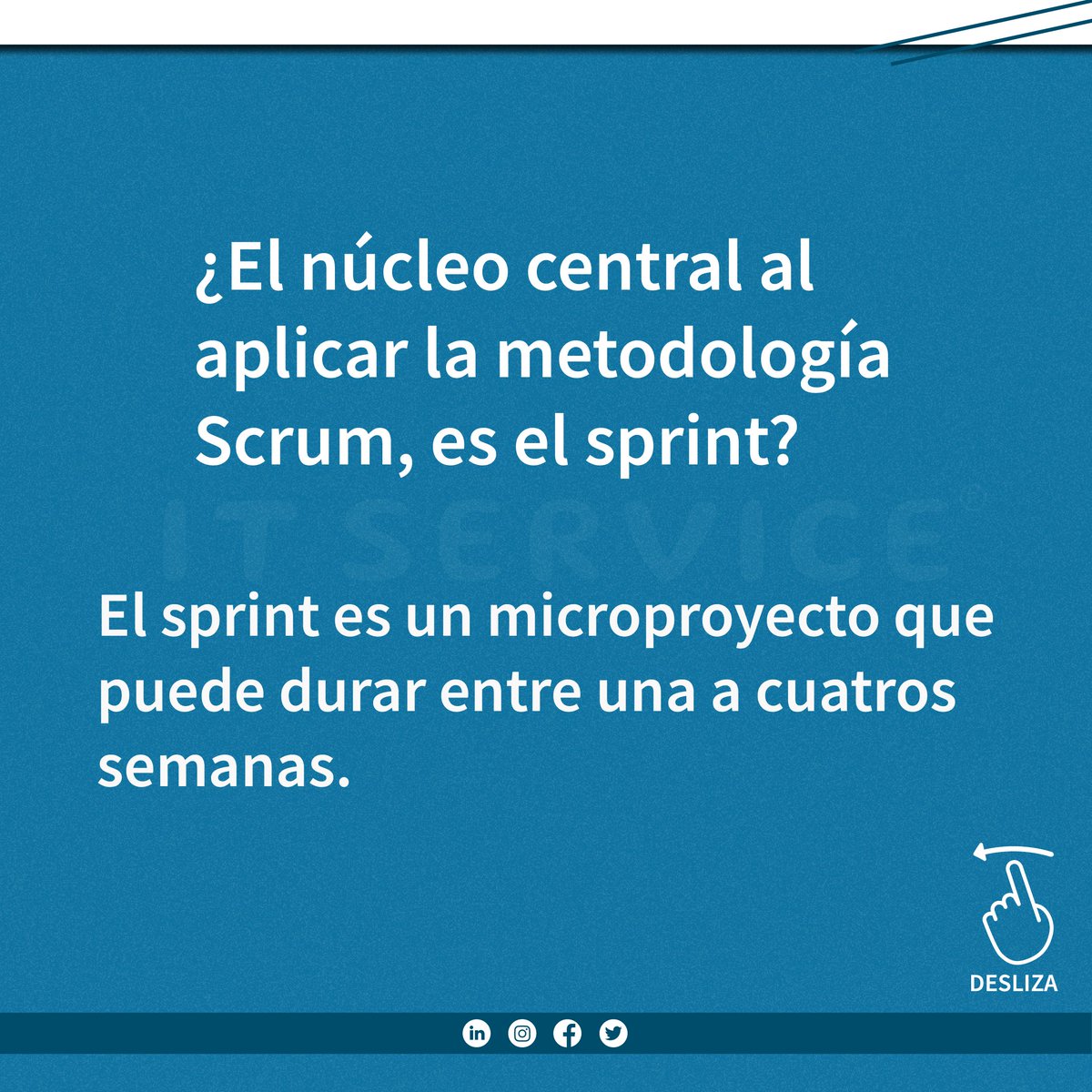 itservice_co's tweet photo. #AprendeConITService ✅

Sabías qué, ¿El núcleo central al aplicar la metodología Scrum, es el sprint? 😦

🗣️Si te gustó este post recuerda darle LIKE y compartir con tus amigos. 👫
.
.
.
#ITService #CertiProf #agile #agilidad #negocios #sprint #Scrum https://t.co/7klwOX9GQk
