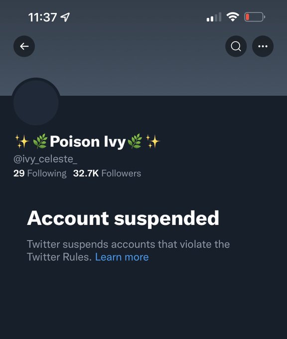 With no warning or anything! Ivy&rsquo;s Account got permanently suspended! So I guess I&rsquo;ll be posting from<a href="/tag/twitter"class="tags"><span>#twitter</span></a><a href="/tag/deleted"class="tags"><span>#deleted</span></a><a href="/tag/banned"class="tags"><span>#banned</span></a><a href="/tag/twitterban"class="tags"><span>#twitterban</span></a>