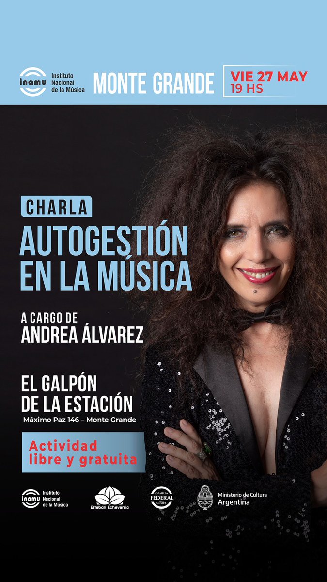 AndreaAlvarezAA's tweet photo. Hola!
Este viernes 27 #DiegoBoris y yo vamos a dar una charla sobre derechos intelectuales y autogestión en la música ( yo) es en Monte Grande y seguro se va a poner interesante.@INaMuArgentina https://t.co/CLrYTmr4oC