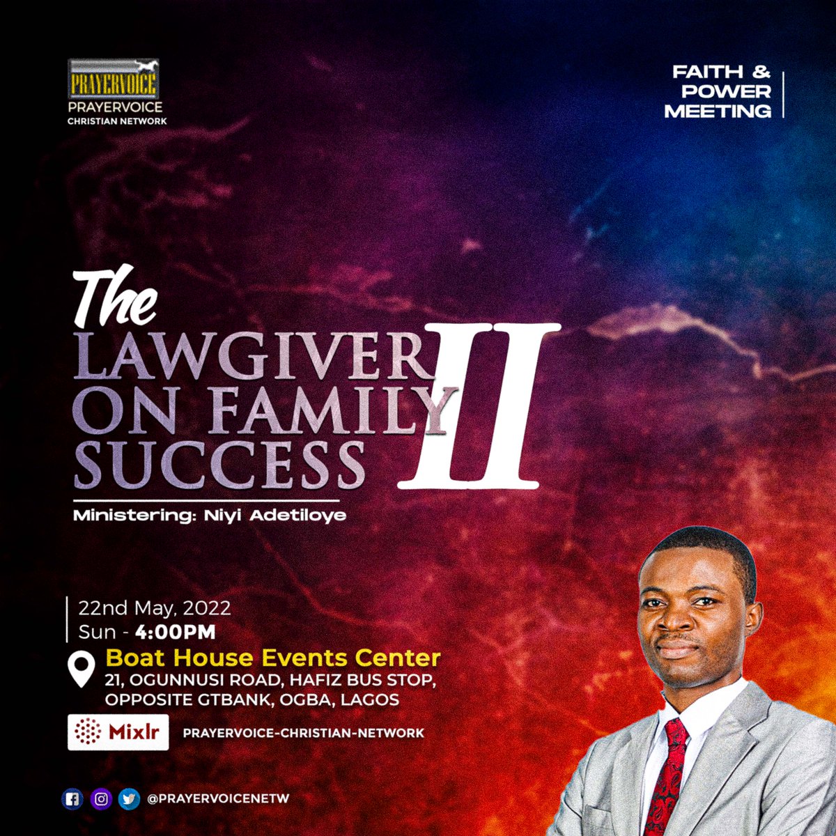 WeAreTDCI's tweet photo. Good evening beloved,
Join us as we continue this enlightening series tomorrow evening.
For the previous message: https://t.co/0d5550QJF8
Livestream: https://t.co/Ge9esdMRUJ
Shalom!
#FaithAndPowerMeeting #KingdomFamily #BuiltOnChrist #SuccessInChrist https://t.co/R3pdBJd5Hc