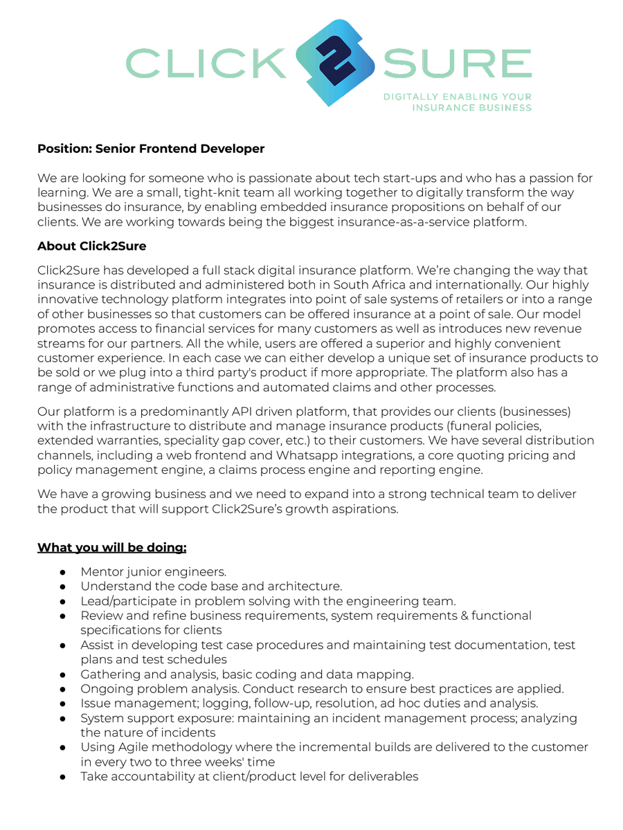 amdonaldk's tweet photo. Click2Sure is looking for a Senior Frontend Developer (Angular, Bootstrap, SASS)
#remotework #remotejobs #DevOpportunities https://t.co/xKUWlPgVNP