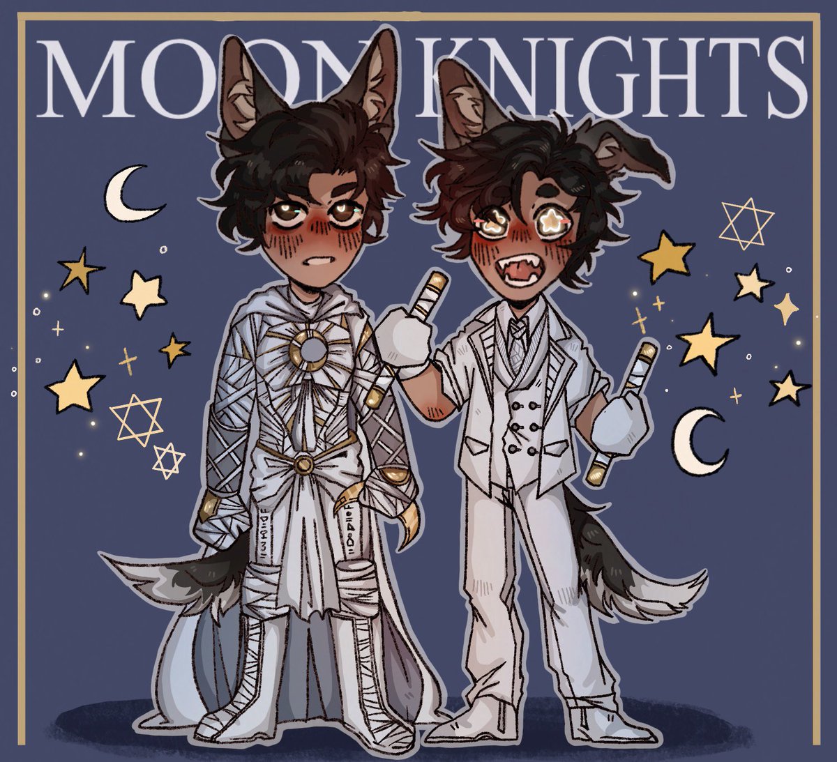 konawhatnow's tweet photo. 🌑🌙 - Rise My Moon Pups - 🌙🌑. #moonknightfanart #MoonKnight #MarcSpector #StevenGrant #MrKnight #moonpups #marcsteven #moonsystem https://t.co/Xoab4lSnhL