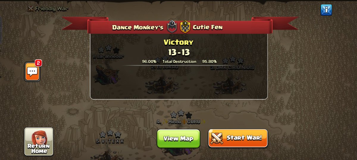 AGhosh2693's tweet image. Op war 
No super troops,no types of dragon
Clutch triple @sarahnederclash @Lukaococ Go @DanceMonkeys3 
GG @CutieFen