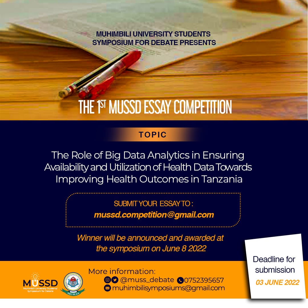 WhitefrankFrank's tweet photo. #MUSSD brings to you the first ever MUSSD essay competition for UNIVERSITY STUDENTS'. The winner will be handsomely awarded during the #DataAnalytics symposium this June. Take your chanceโ๐พโ๐พ
#MUSSD2022
#BigDataAnalytics https://t.co/ljhfRwLYx2 https://t.co/0zHwMTd6Kf