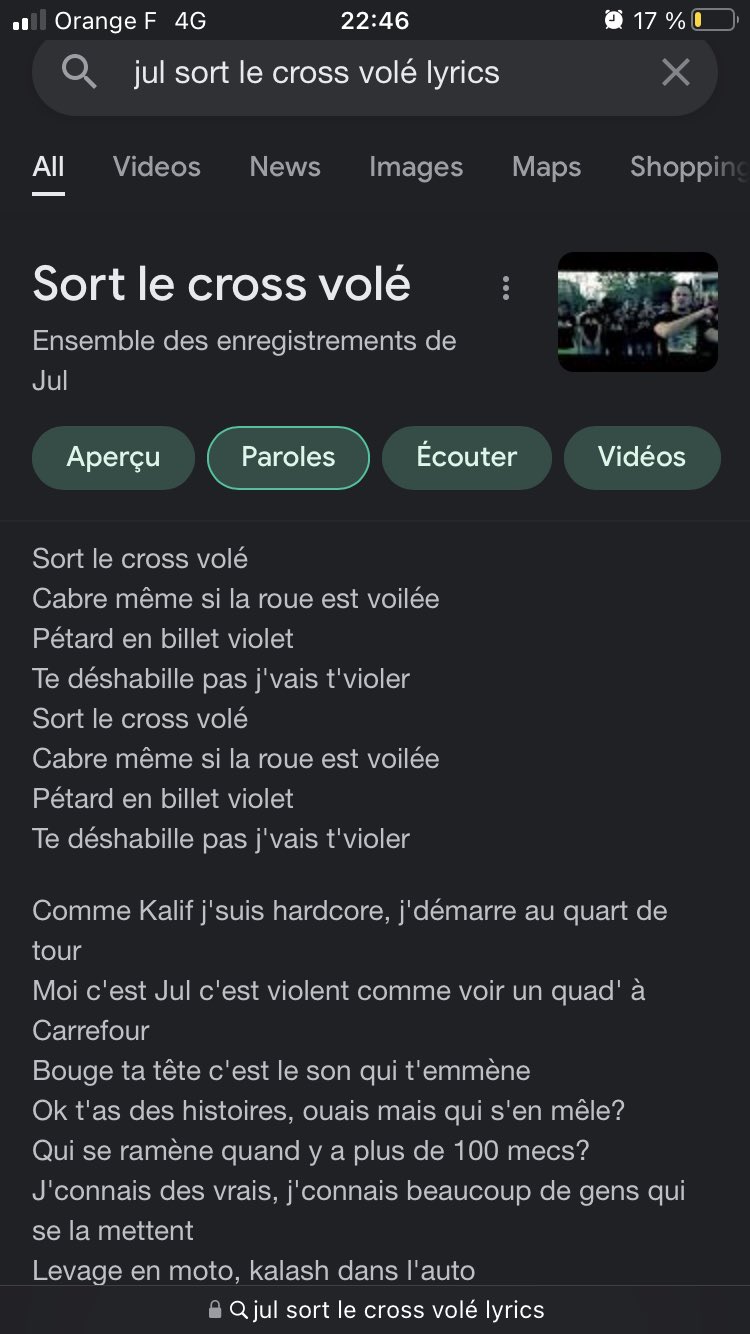 Paroles De Jul Sort Le Cross Volé cvmillxx (@cvmillx667) / Twitter