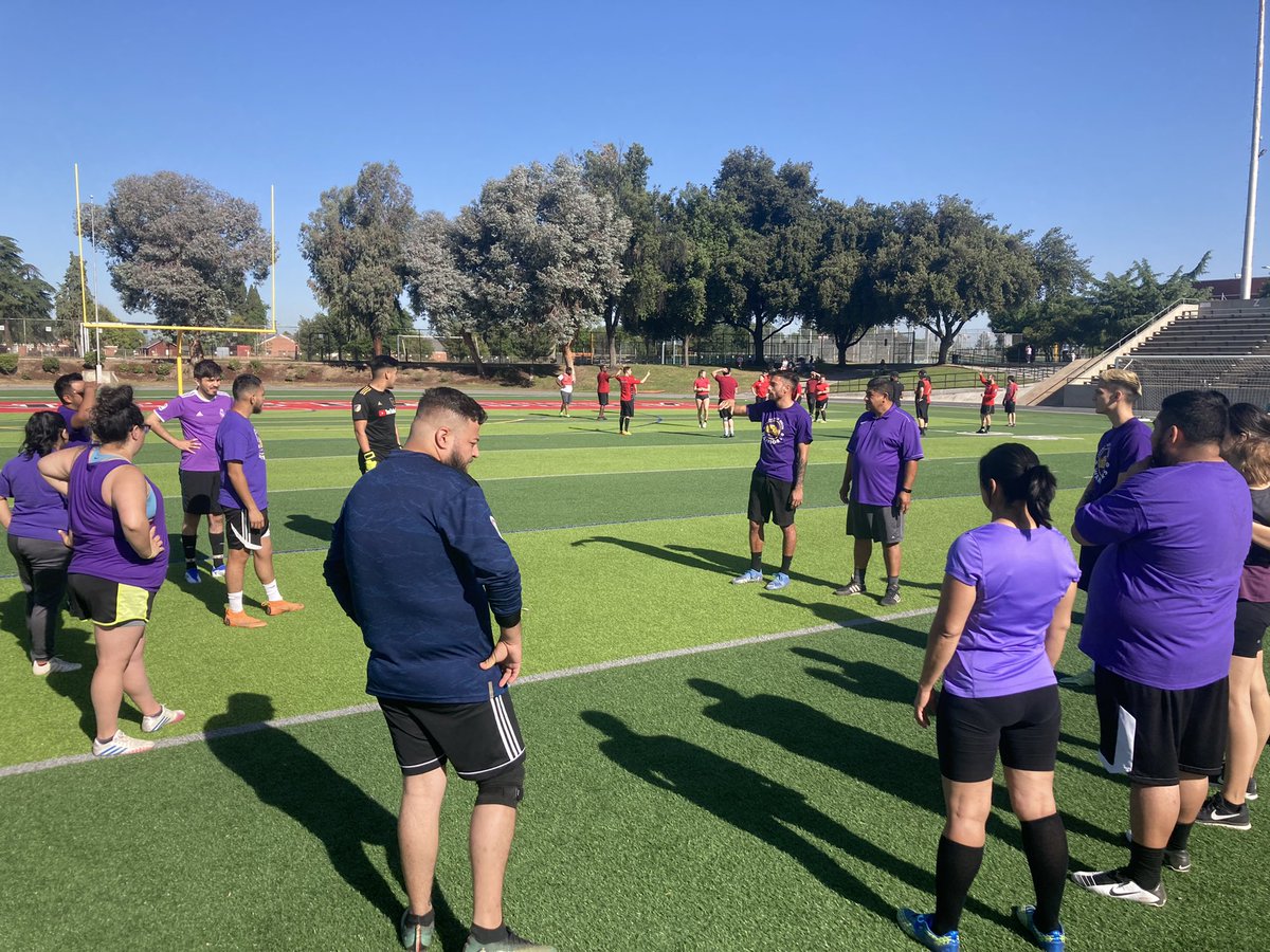 Spent morning playing soccer with Fresno High staff to support our Foster youth. Shout out to our captain Sienna Curtain and our Leading scorer Sal “save some” Flores. Came in 2nd, but didn’t get any red cards. @fhwarriorsoccer
