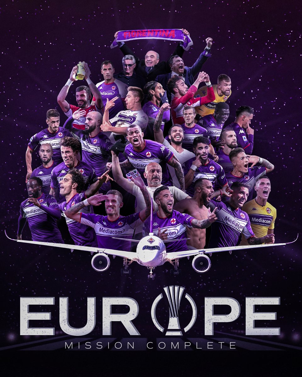 acffiorentina's tweet photo. #WelcomeBack in Europe 🌍⚜️

#ForzaViola #FiorentinaJuventus #ACFFiorentina https://t.co/JJn3imvRYA