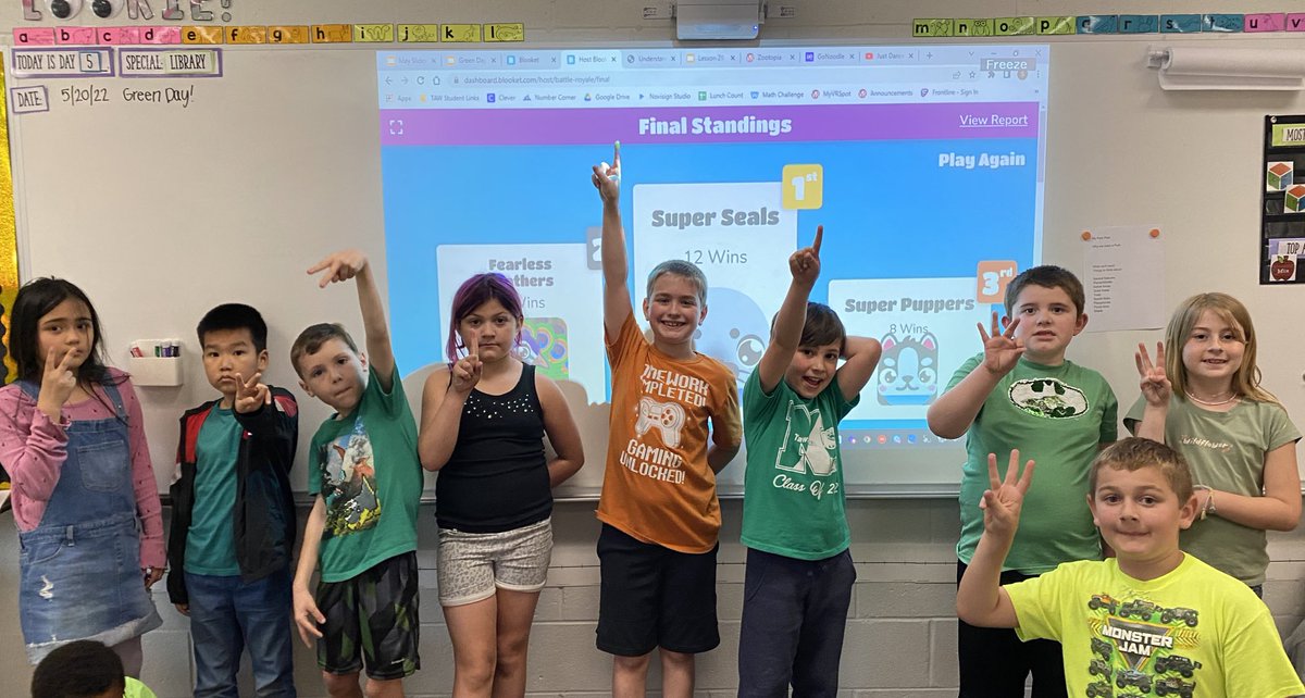 Green day Blooket final standings! #GoGreen #Neshaminy #secondgrade