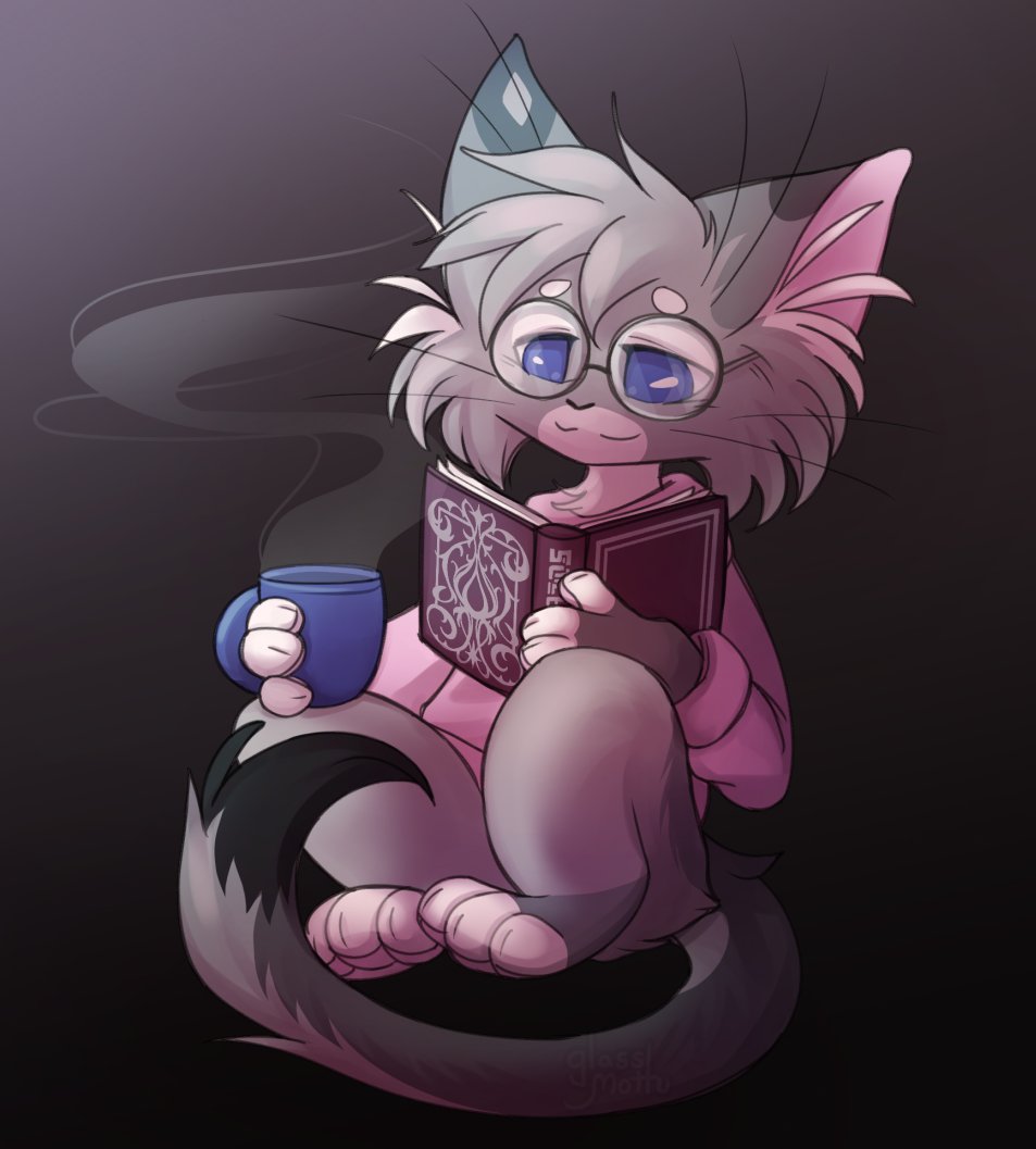Sometimes a lazy afternoon getting cozy with coffee and a book are all you need to relax~! ☕📘

Today's kitty art was drawn by Trickitt! 🎨