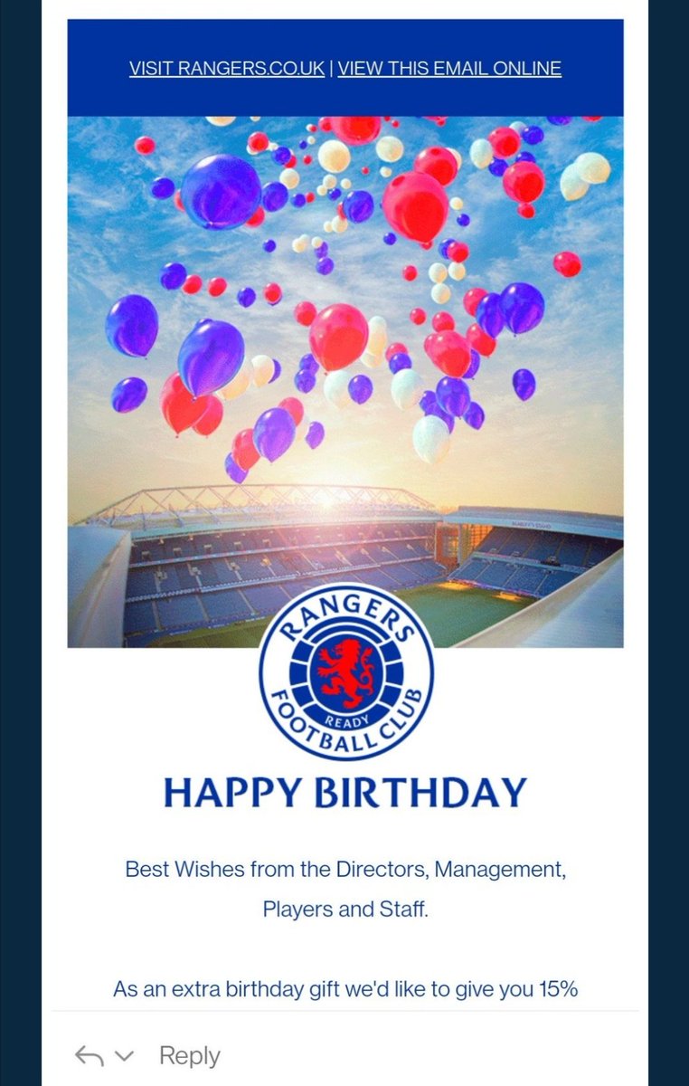 MccoistWillie's tweet image. It&apos;s been more or less a perfect birthday for the #AberGersFamily. I was delighted to get this email from my second favourite club this morning 🐑🤝🧟‍♂️🏆#ClassyTouch #WeAreTheSheeple