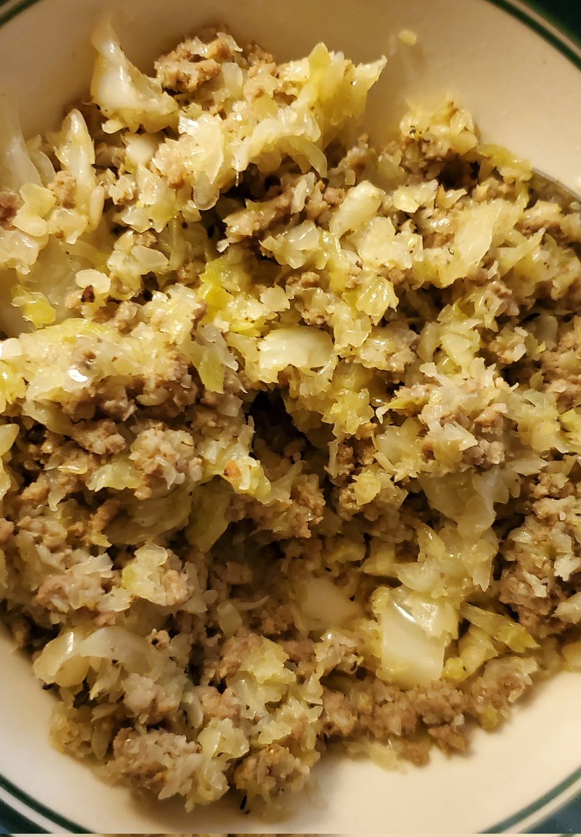 MaryLSchmidt's tweet photo. Okay... hubby @AuthorMichael57 decided today was the day for making #bierocks and the end result is this mixture before adding to dough and baking. #Foodie #Cooking https://t.co/OMspqXnZGx