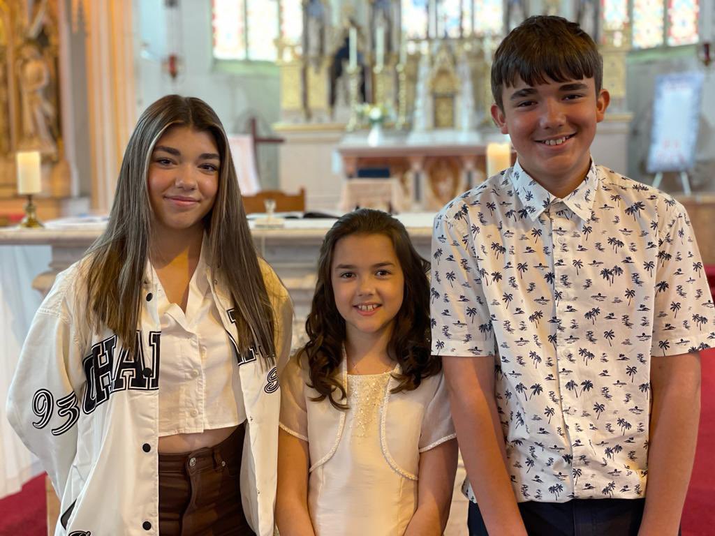 Our youngest girl took her First Holy Communion today. Our eldest did her first GCSE last week (year early) and my 12 year old boy is an ‘exemplary’ young man according to his first high school parents evening. And I’m here just 🥹🥹😭😭💗💙💗