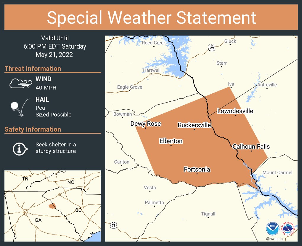 NWS GSP on Twitter "A special weather statement has been issued for