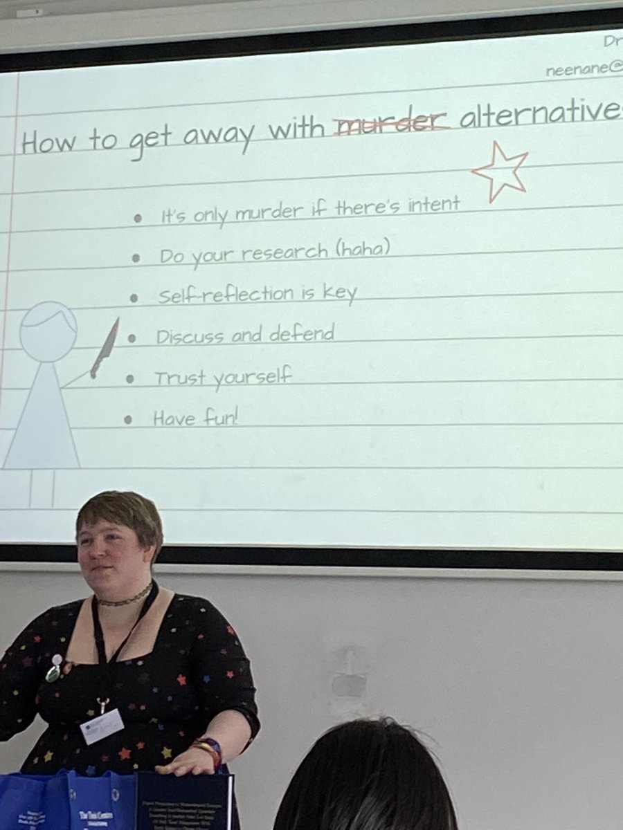 📚✨ Dr. Emer Emily Neenan 🎶🏳️🌈 (@e3neenan) on Twitter photo Really enjoyed giving the keynote at #EdConTCD this year, thank you so much for inviting me ⭐
Also, entertained by the way almost all the photos of my talk I've seen were taken during this slide...! (Credit <a href="/ciaranbauer/">Ciarán Bauer</a> for this particular photo) Really enjoyed giving the keynote at #EdConTCD this year, thank you so much for inviting me ⭐
Also, entertained by the way almost all the photos of my talk I've seen were taken during this slide...! (Credit <a href="/ciaranbauer/">Ciarán Bauer</a> for this particular photo)