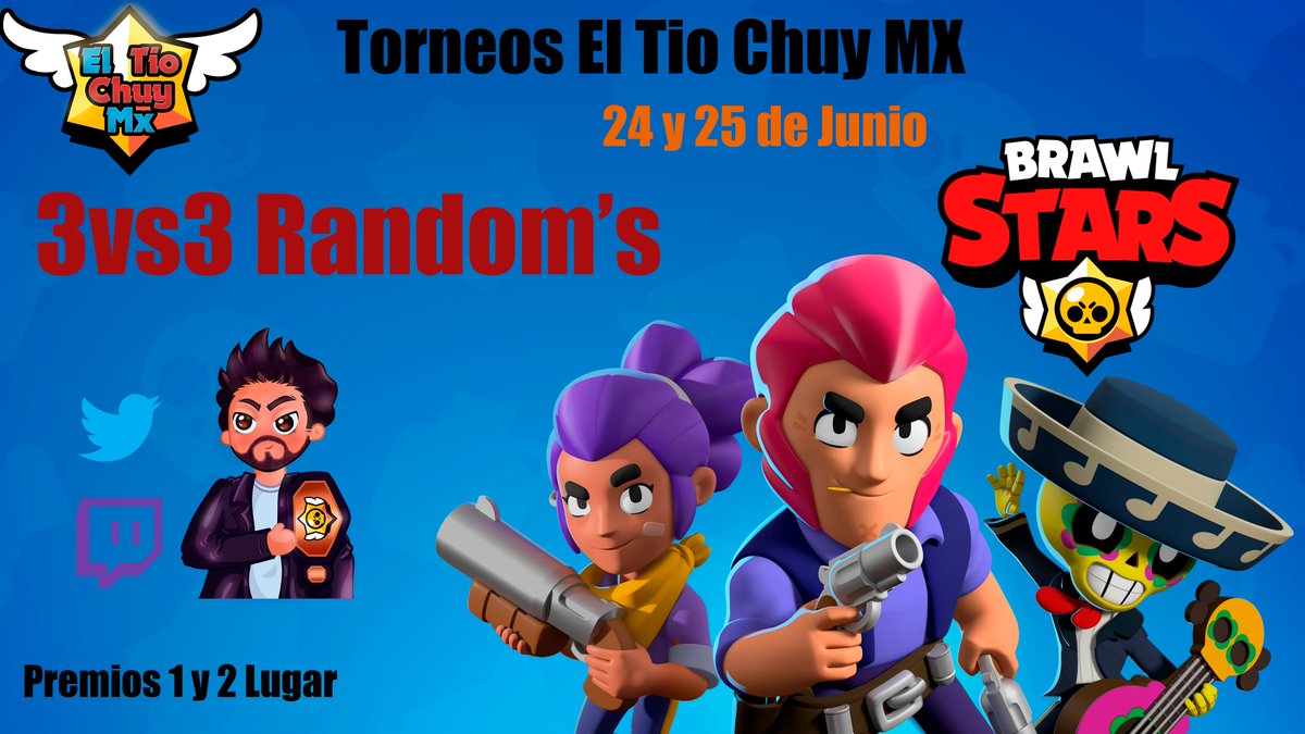 Torneos "El Tio Chuy MX" presenta:

🏆 3vs3 Random's
🗓 24 y 25 de Junio
👾 16 Equipos

Requisitos:
Seguir el canal de Twitch: twitch.tv/eltiochuymx
Seguir a <a href="/ElTioChuyMX/">TioChuyMX</a> 
Like y Compartir el Tweet del Torneo ❤️

Registro y mas Info:
DM 📩
Server Discord ✅
Grupo de Whats ✅