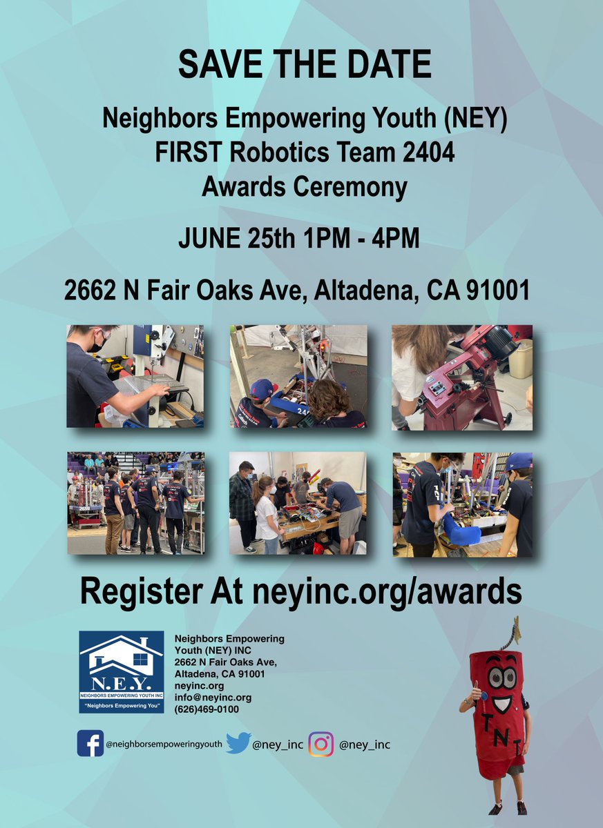 chrisgfx_us's tweet image. SAVE THE DATE

Join us as we celebrate the accomplishments of our students on the team.

Register At neyinc.org/awards

The keynote speaker as well as the event schedule and safety protocols will be announced in the coming weeks.