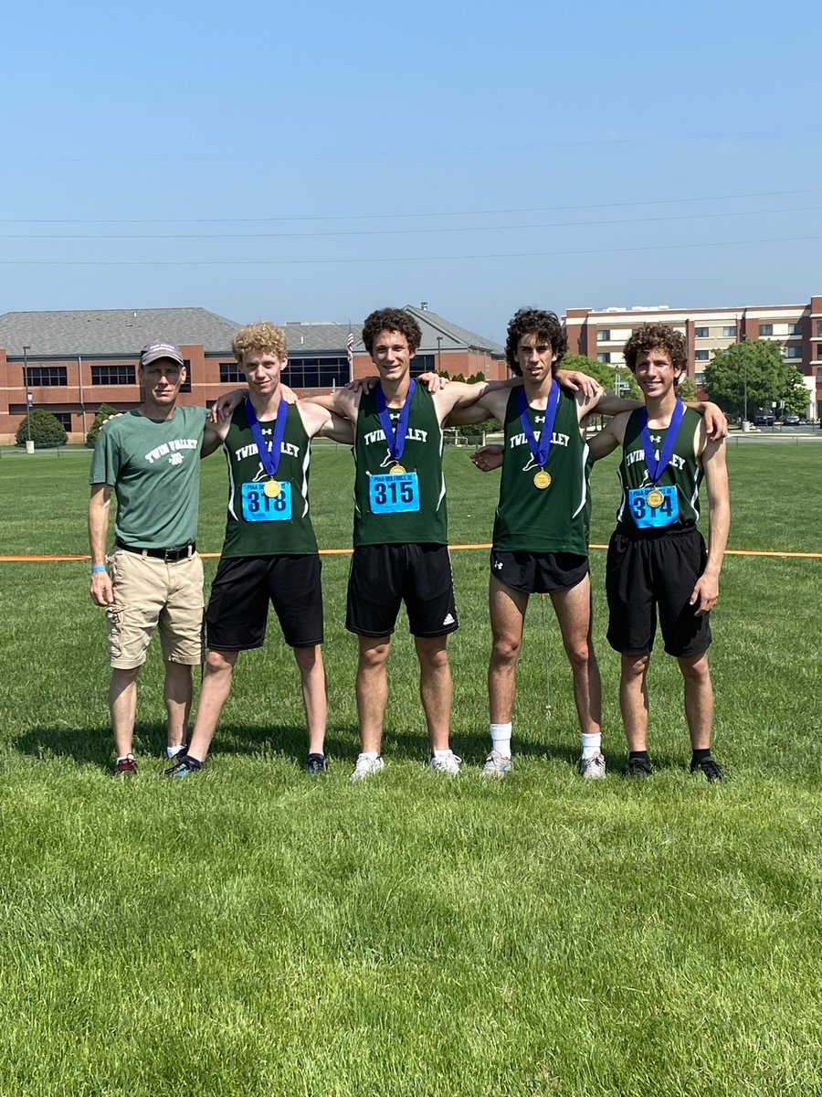 Congratulations for being the first ever District 3 champions in 4x800 In Twin Valley history! #Raiderpride