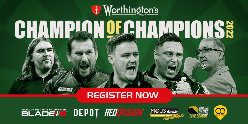 Calling all Darts Players (18+)📣🎯

It's time to get yourself registered for the Worthington's Champion of Champions!!

Venue event dates are coming quickly, check out the venues below 🔽

bit.ly/3JADQhD

#COC2022 #RedDragon