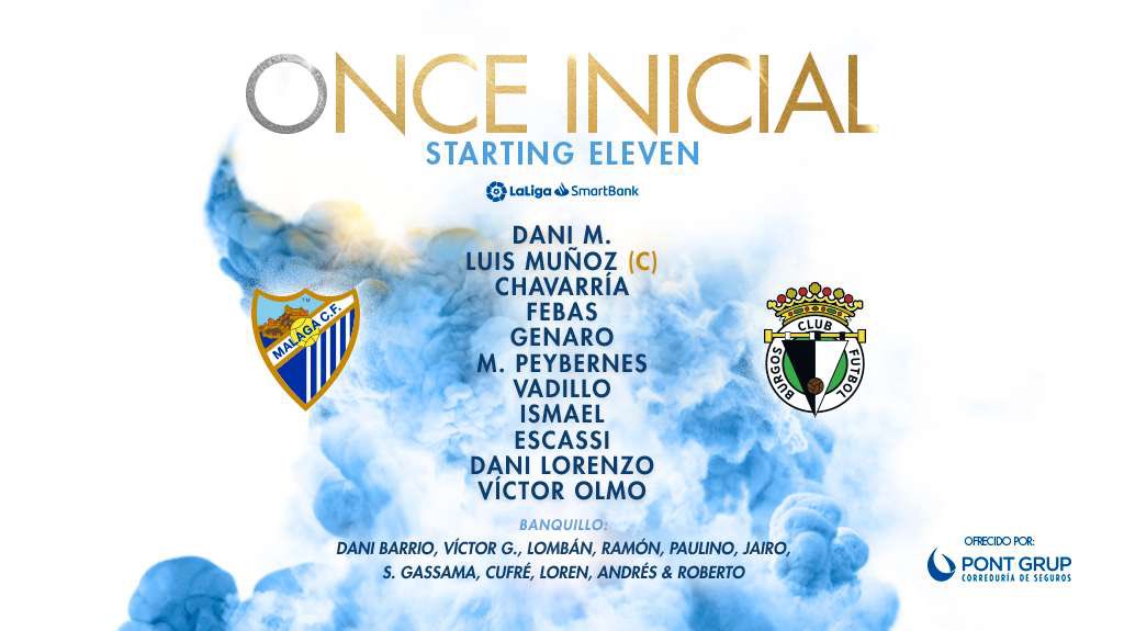 ¡Este es nuestro #OnceMásSeguro para recibir al <a href="/Burgos_CF/">Burgos Club de Fútbol</a> en La Rosaleda! 💪🏻🛡🔵

👉🏻 Ofrecido por <a href="/pontgrup/">Pont Grup</a>  

#MálagaBurgos #LaLigaSmartBank
