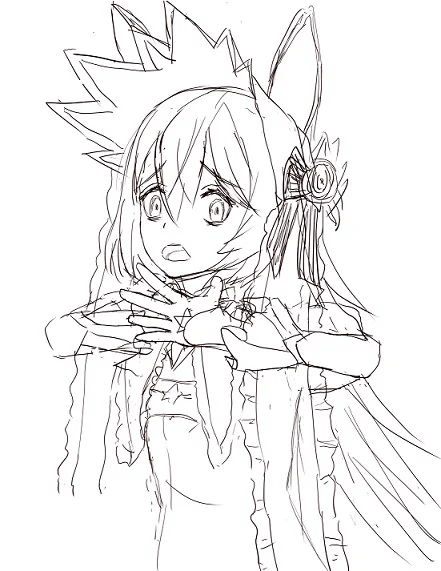 久々のお絵描き。久々すぎてラフもままならないので、ニーアちゃんのキャラソンをループしながら描いてる・・・。 