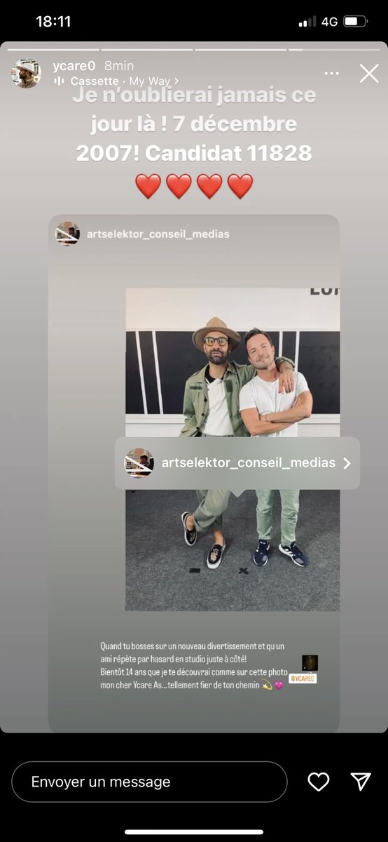 artselektor's tweet photo. Quand tu bosses sur un nouveau divertissement et qu un ami répète par hasard en studio juste à côté!
Bientôt 14 ans que je te découvrai comme sur cette photo mon cher Ycare As…tellement fier de ton chemin 💫💓 https://t.co/qT3sS0bf7g