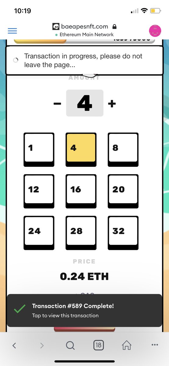 <a href="/BaeApes/">Bae Apes</a> Minted 4 I like the website layout.