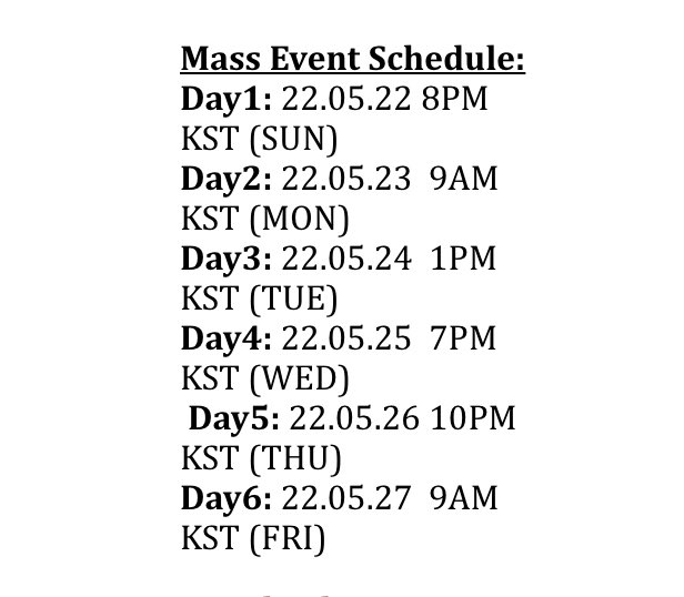 LOEYPROTECT's tweet photo. The schedule of mass email event. https://t.co/WPurHYlURJ