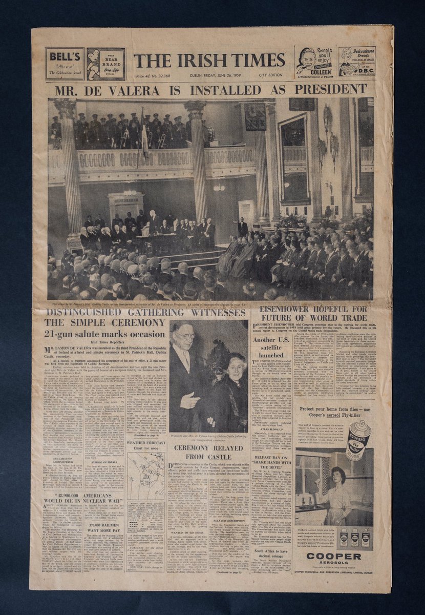 NatPrintMuseum's tweet photo. For the 5th and final day of our #OpentheArchives week, visit our website to read more about this piece detailing the 1959 inauguration of Éamon de Valera. https://t.co/SC2i0FBKSW
#nationalprintmuseum #irishhistory #devalera #museums #irishmuseums  #printing https://t.co/GzjxPUbUO6