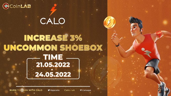 zutachan115's tweet photo. 💥Don't pass up this opportunity from @AppCalo
💥Increase the rate of uncommon shoebox by 3% while minting 2 common nfts sneakers.
⏰Time: 2 PM UTC 21/05 - 2 PM UTC 24/05/2022
👉More information can be found here: https://t.co/2tZLHJh37E
#CoinLAB #CoinLAB_GG $FIT #CALO https://t.co/qiTU0TtIJu