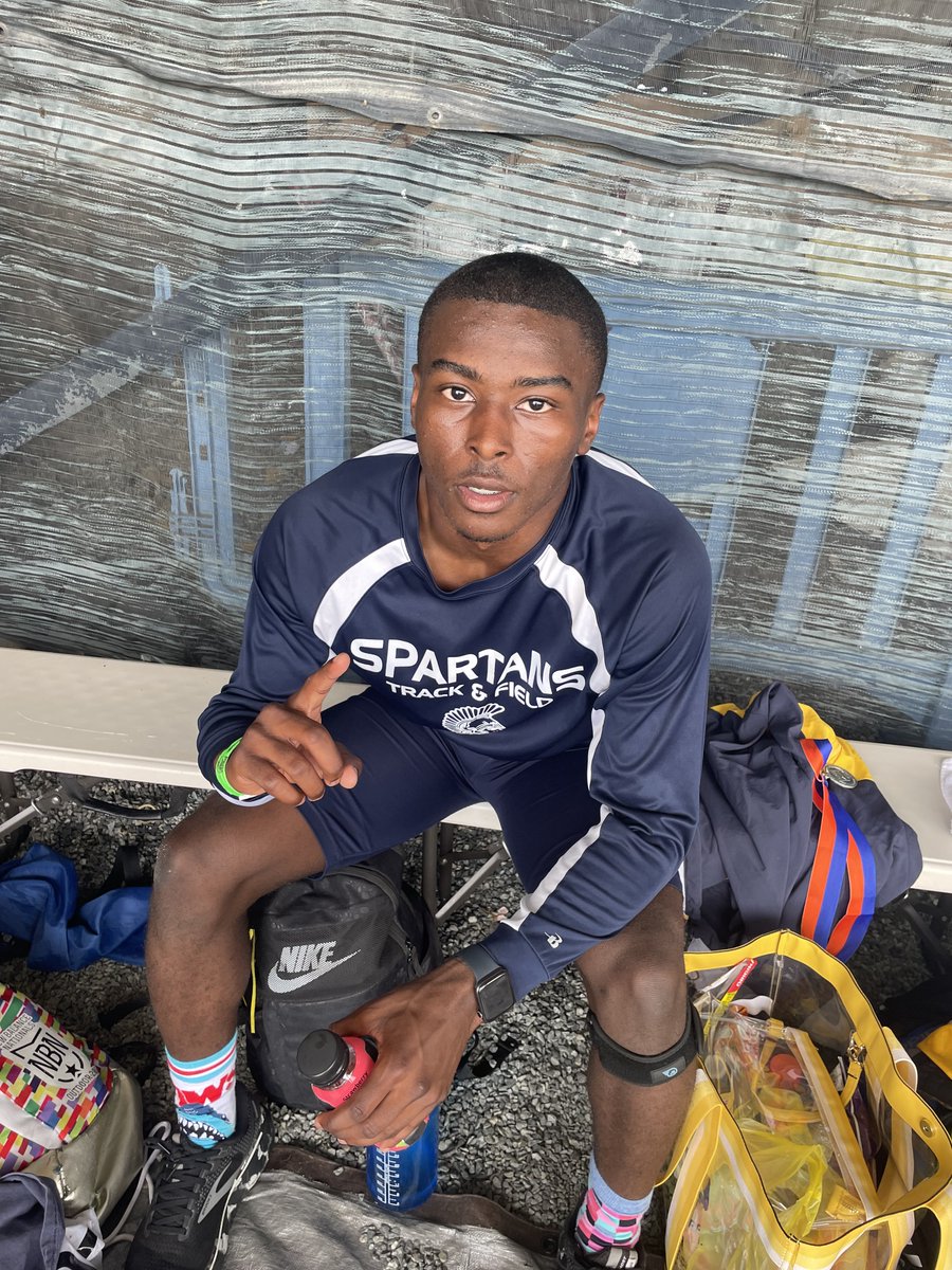Coach_Crom's tweet photo. 🚨State Meet Record/All Classes🚨 
Terrell Robinson Jr goes 10.31 for the win in the 100m.  No time for awards yet!  4x200m on the track.  
#SpartanStrong 💪🏾 https://t.co/hn466RpX1j