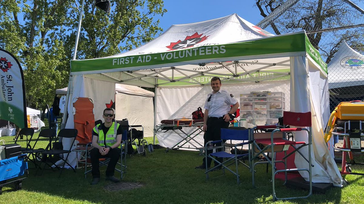 SJAVicBC's tweet photo. Aye Laddie, our volunteers are out providing first aid coverage for @VicHighlandGame this year! Weather is beautiful and it's good to be back! #YYJ #MySJADay https://t.co/9VxIy3tHWR